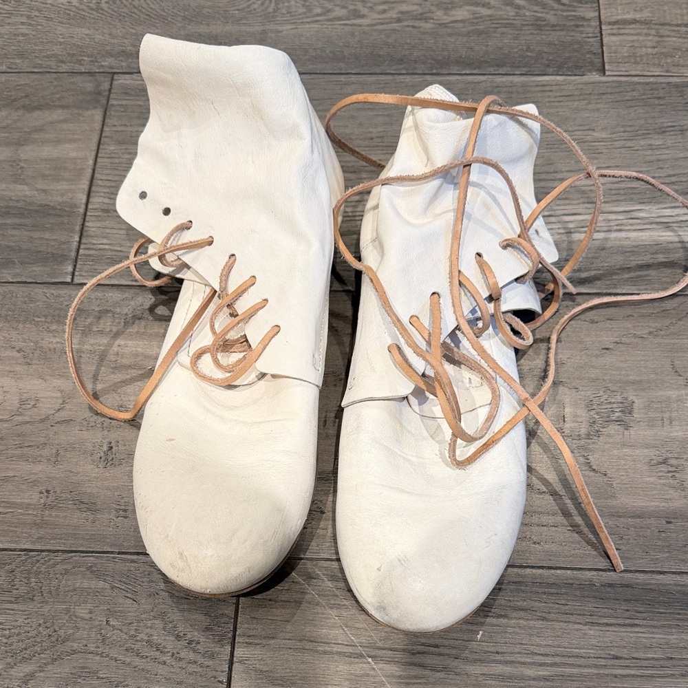 Marsell White Leather Ankle Boots